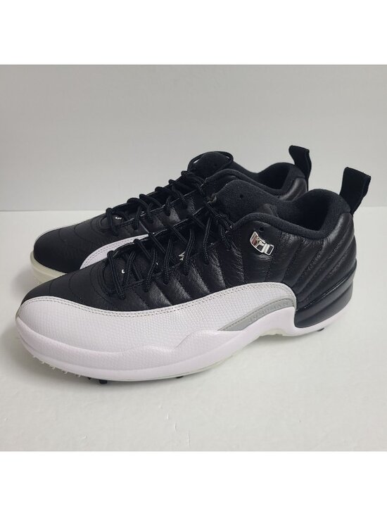NEW Nike Air Jordan 12 Low Playoffs Golf Shoes DH4120-010 Size 10 White Black #1